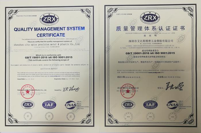 QUALITY MANAGEMENT SYSTEM CERTIFICATE QUALITY MANAGEMENT SYSTEM CERTIFICATE