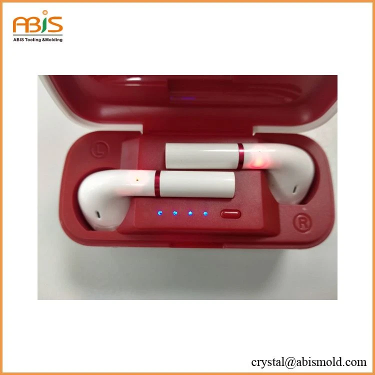 white Bluetooth earphone