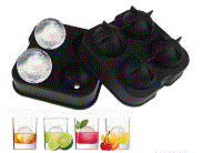 Silicone 4 Balls Round Sphere Shaped Ice Cube Mold