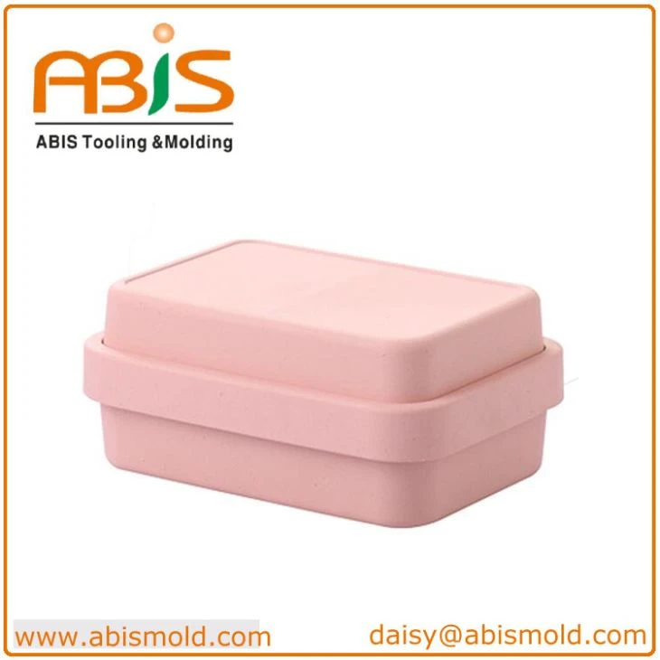 Double Layer Pink Bamboo Fiber Bento Lunch Box