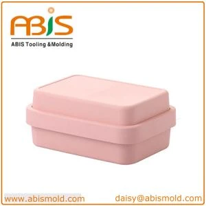 Double Layer Pink Bamboo Fiber Bento Lunch Box