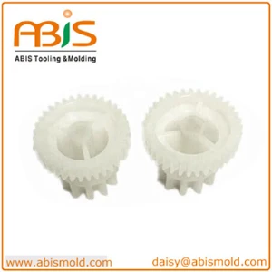White Plastic Injection Molding Double Spur Gear