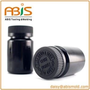 Black Color Medicine Bottles PET 75ml With Childproof Cap