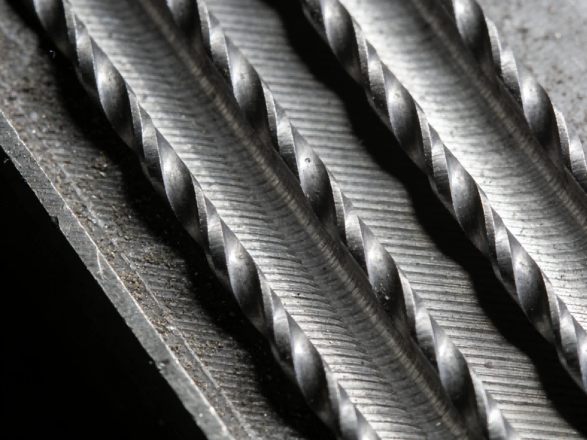 Close up of milled steel surface texture Close up of milled steel surface texture
